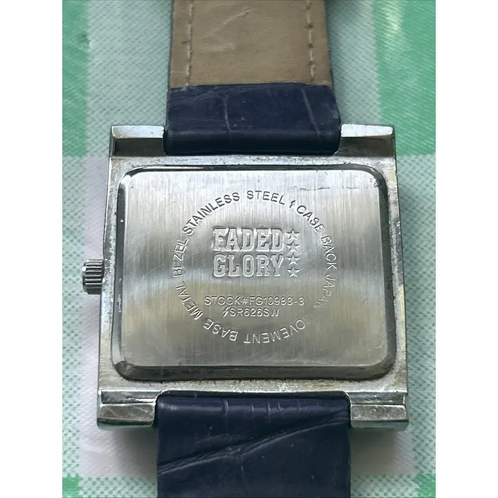Faded Glory Silver Tone Purple Band Women’s Quartz Watch